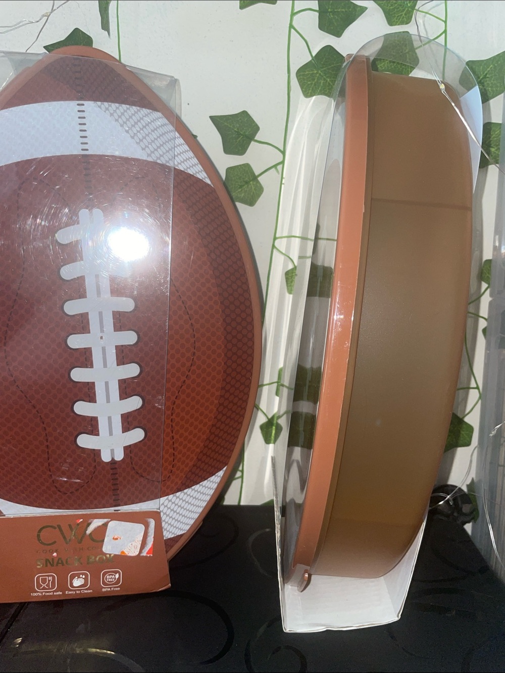 CWC Brown Football Snack Box - Set of 2 - Picture 2 of 3